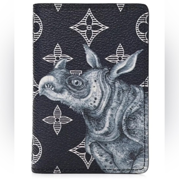 Louis Vuitton Chapman Brothers Rhino Blue Ink Monogram Pocket Organizer Wallet - Picture 1 of 7
